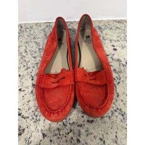 White Mountain Markos Red Suede Penny Loafers Womens 7.5 M W24531Z Slip On Flats